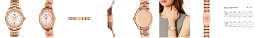 Tissot Women's Swiss PR 100 Sport Chic T-Classic Diamond (1/20 ct. t.w.) Rose Gold-Tone Stainless Steel Bracelet Watch 36mm